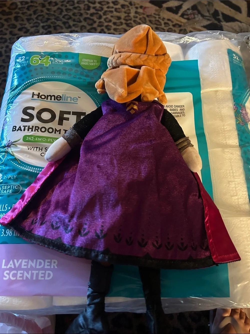 Ty Anna Plush Doll in Black Dress with Pink Cape